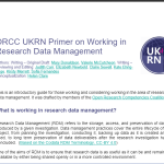 Screenshot of the research data management primer